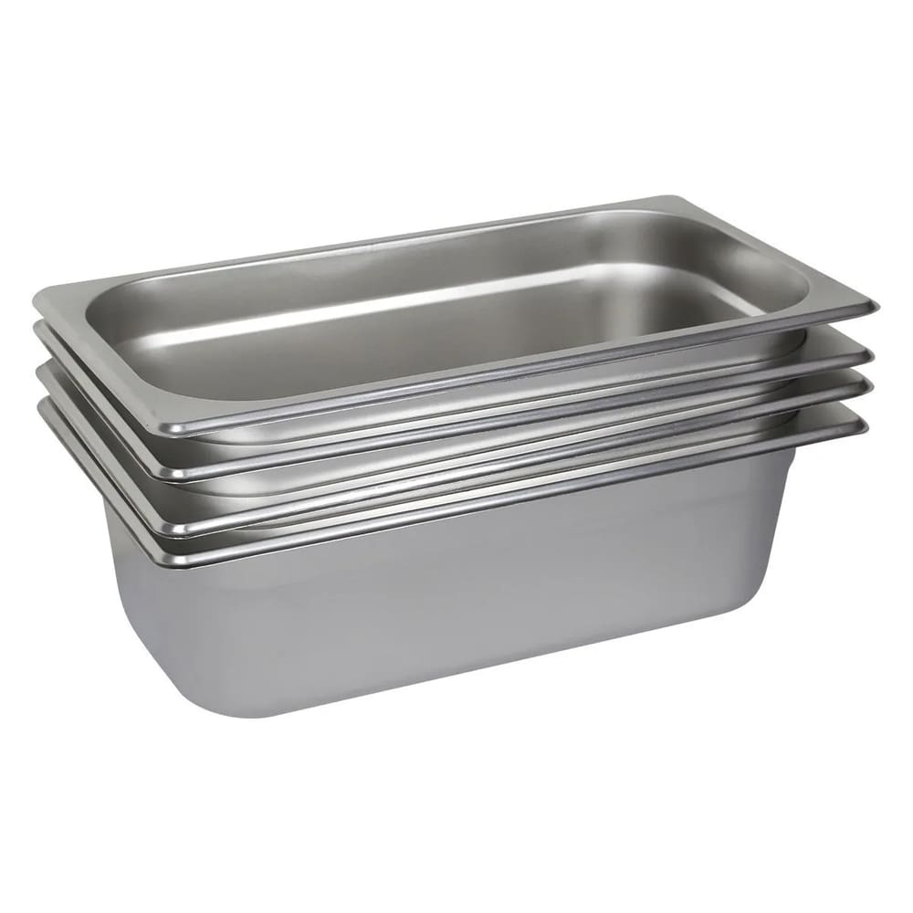 4 Cubas Gastronômica Buffet GN 1/9 100mm Aço Inox Sem Alça