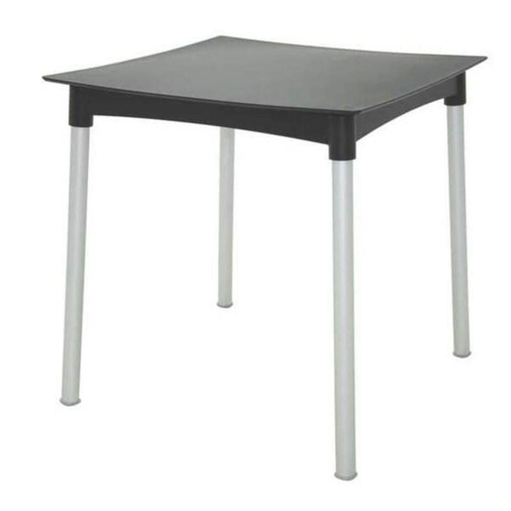 Mesa Tramontina Diana Preto Com Pernas De Alumínio