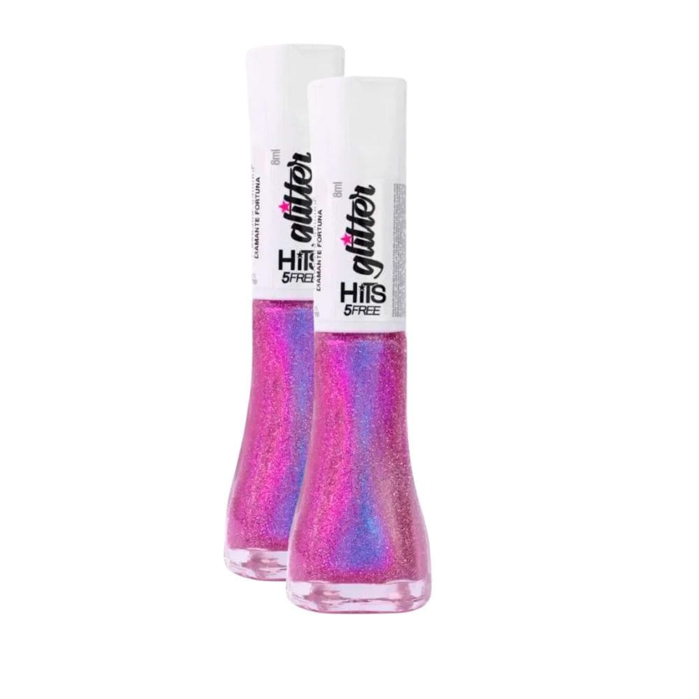 Kit 2 Esmalte Hits Glitter Cor Diamante Fortuna 8ml