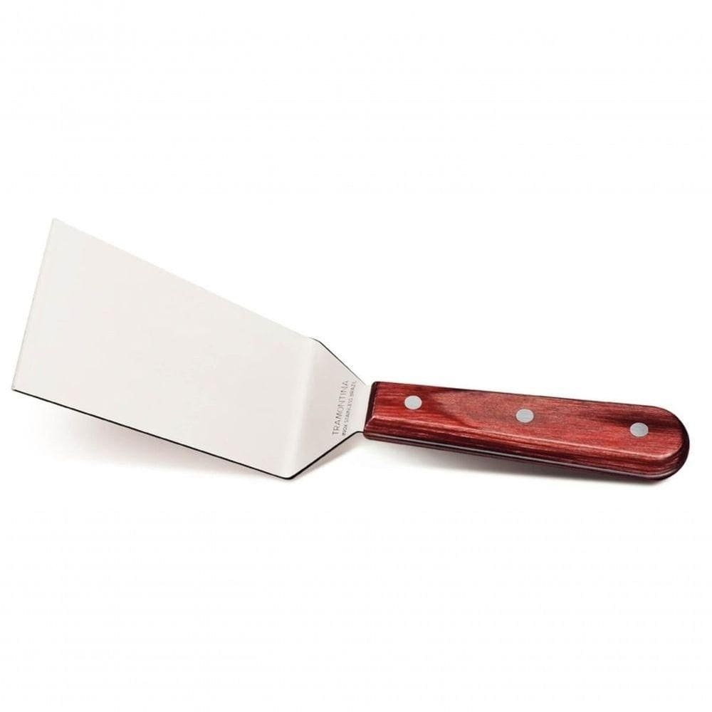 Espátula Para Fritura Tramontina Polywood 5 Aço Inox Vermelho