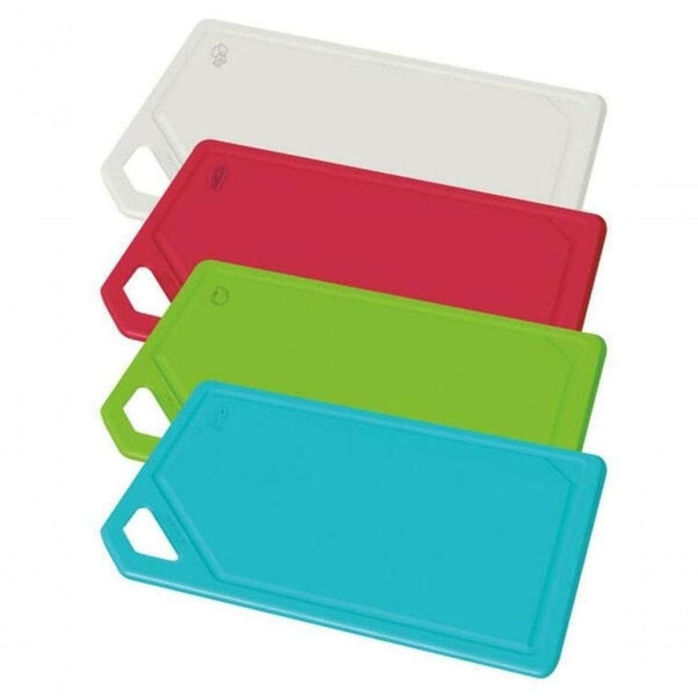 Conjunto De Tábuas De Corte Tramontina Mixcolor 5 Peças Com Suporte