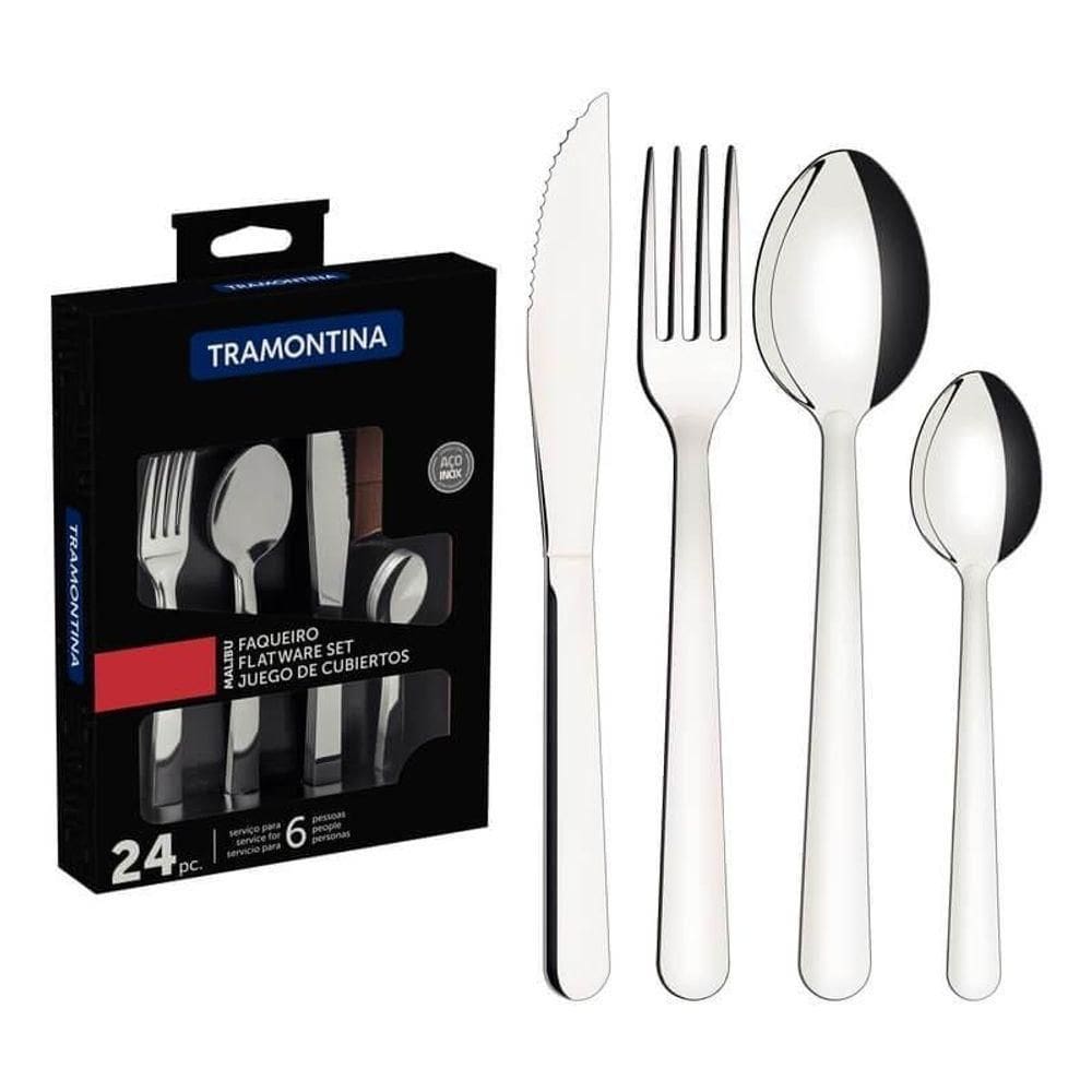 Faqueiro Tramontina Malibu Aço Inox 24 Peças