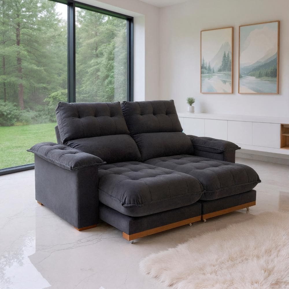 Sofá 2 Lugares 2,00m Retrátil e Reclinável Milano Bom Pastor