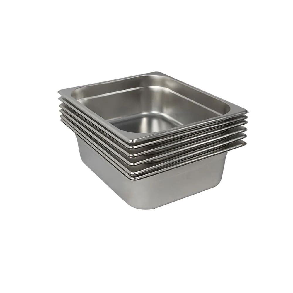 6 Cubas Gastronômica Buffet GN 1/2 150mm Aço Inox Sem Alça
