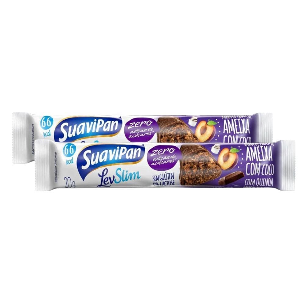 Kit 2 Barrinha de Fruta SuaviPan Ameixa com Coco 20g