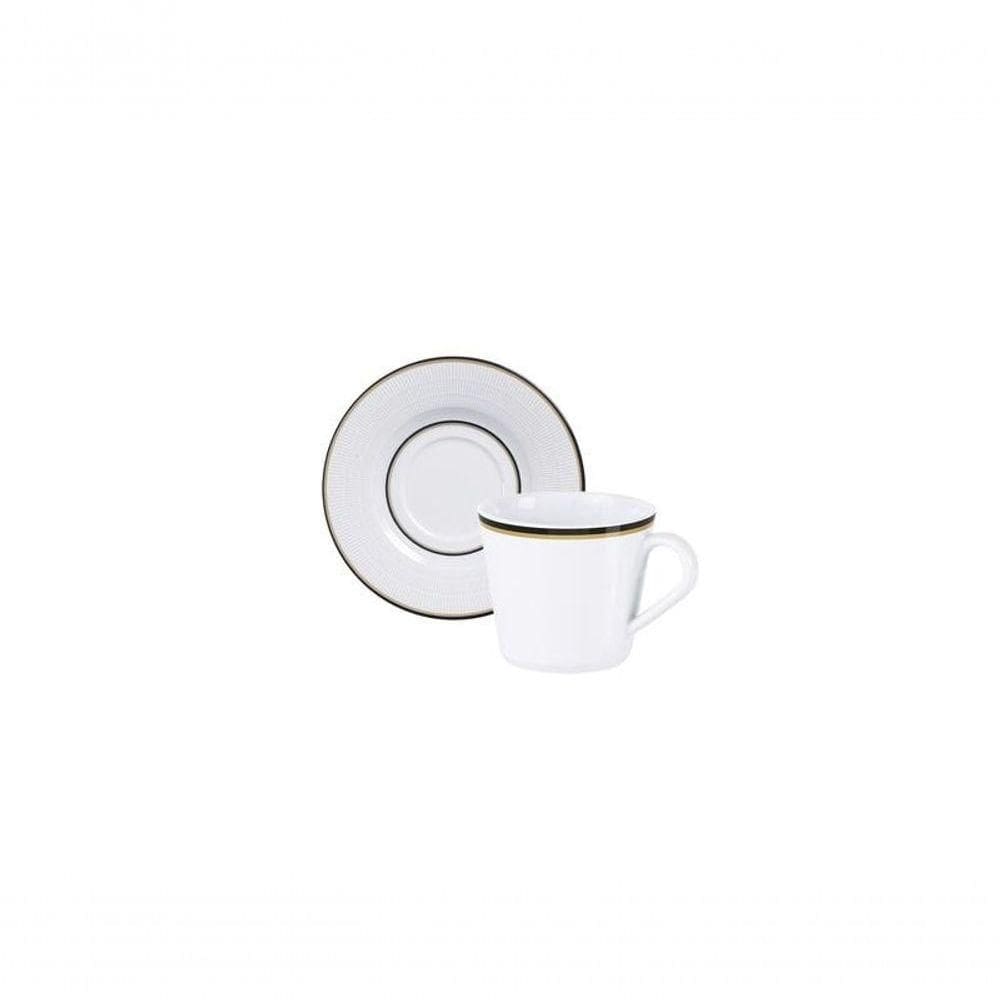 Conjunto Xícara E Pires De Chá Tramontina Sienna 185ml 2 Peças Em Porcelana Decorada