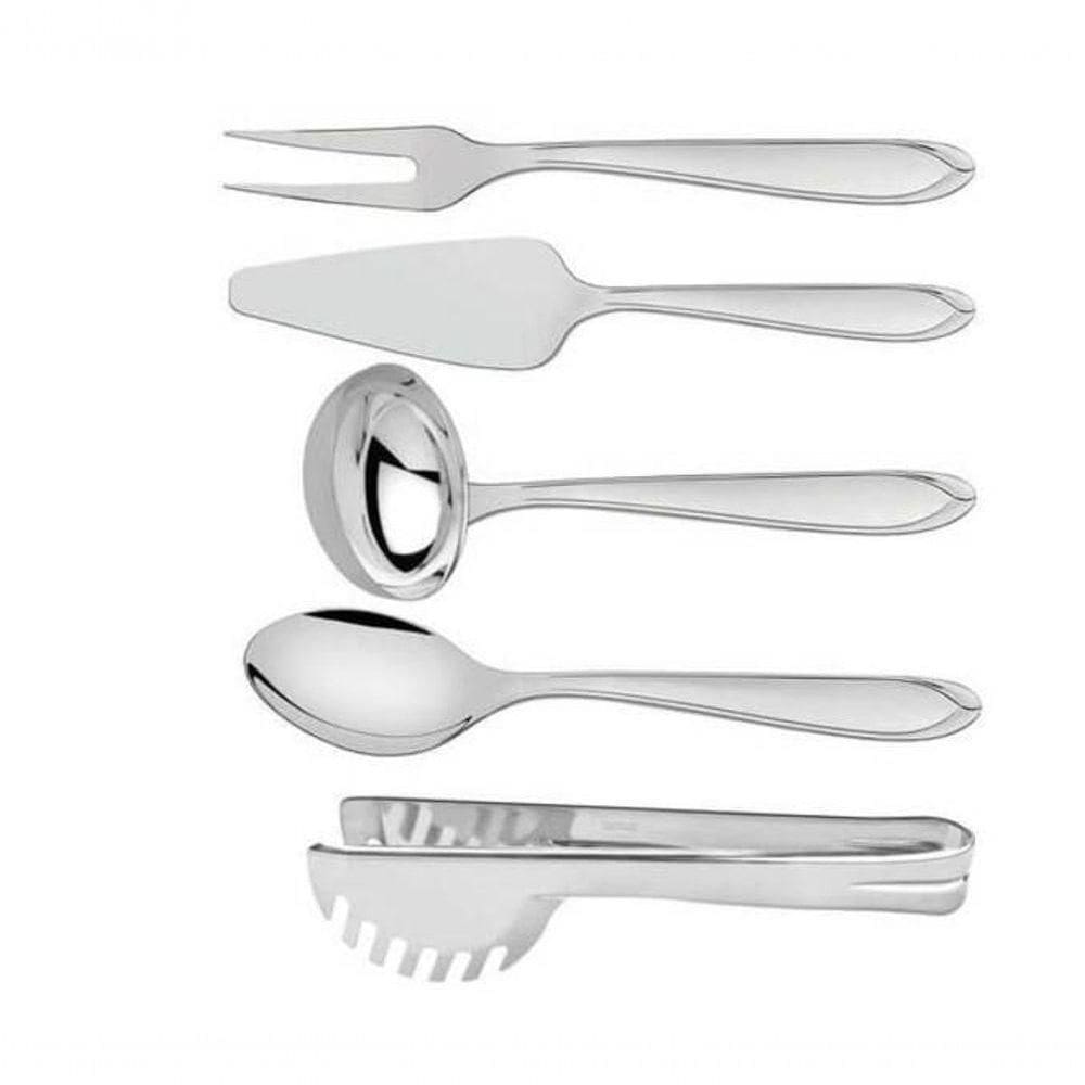 Jogo De Utensílios Tramontina Utility Em Aço Inox 5 Peças