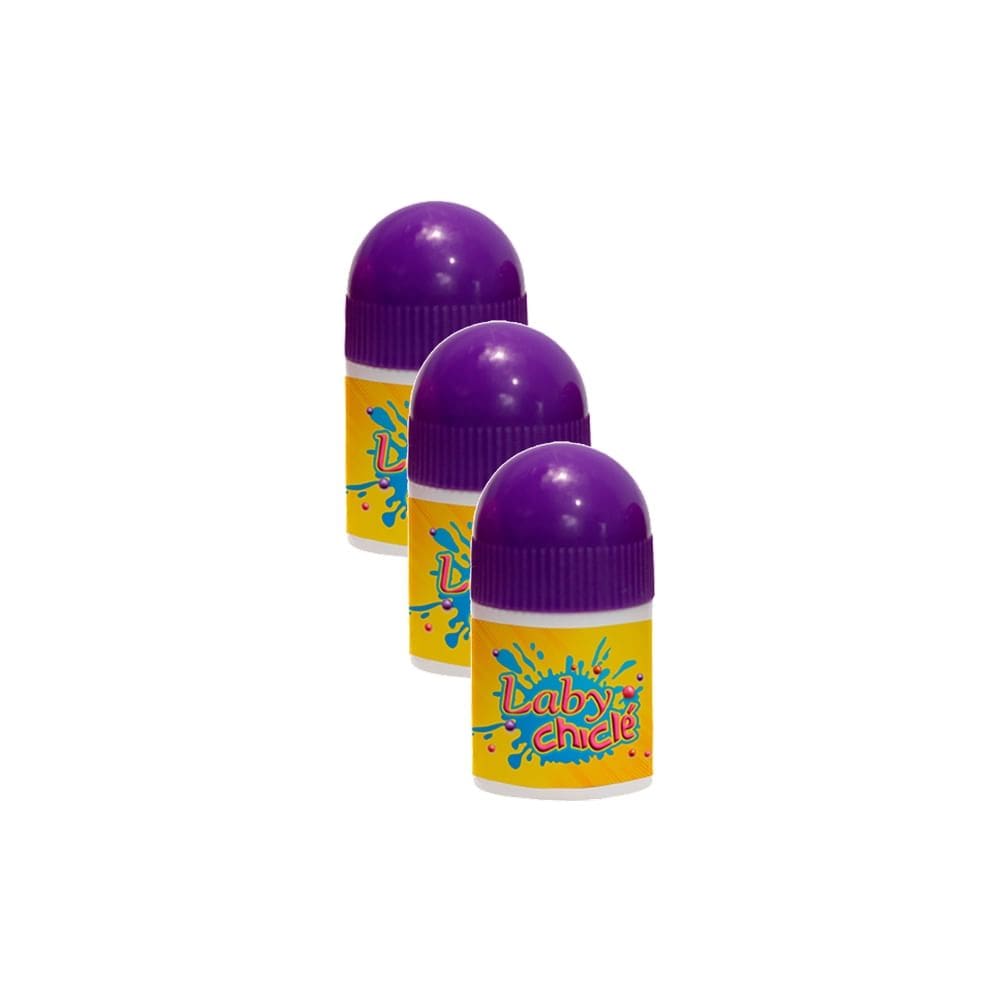 Kit 3 Protetor Labial Laby Chiclé Sabores diversos 1 Unidade 3,2g