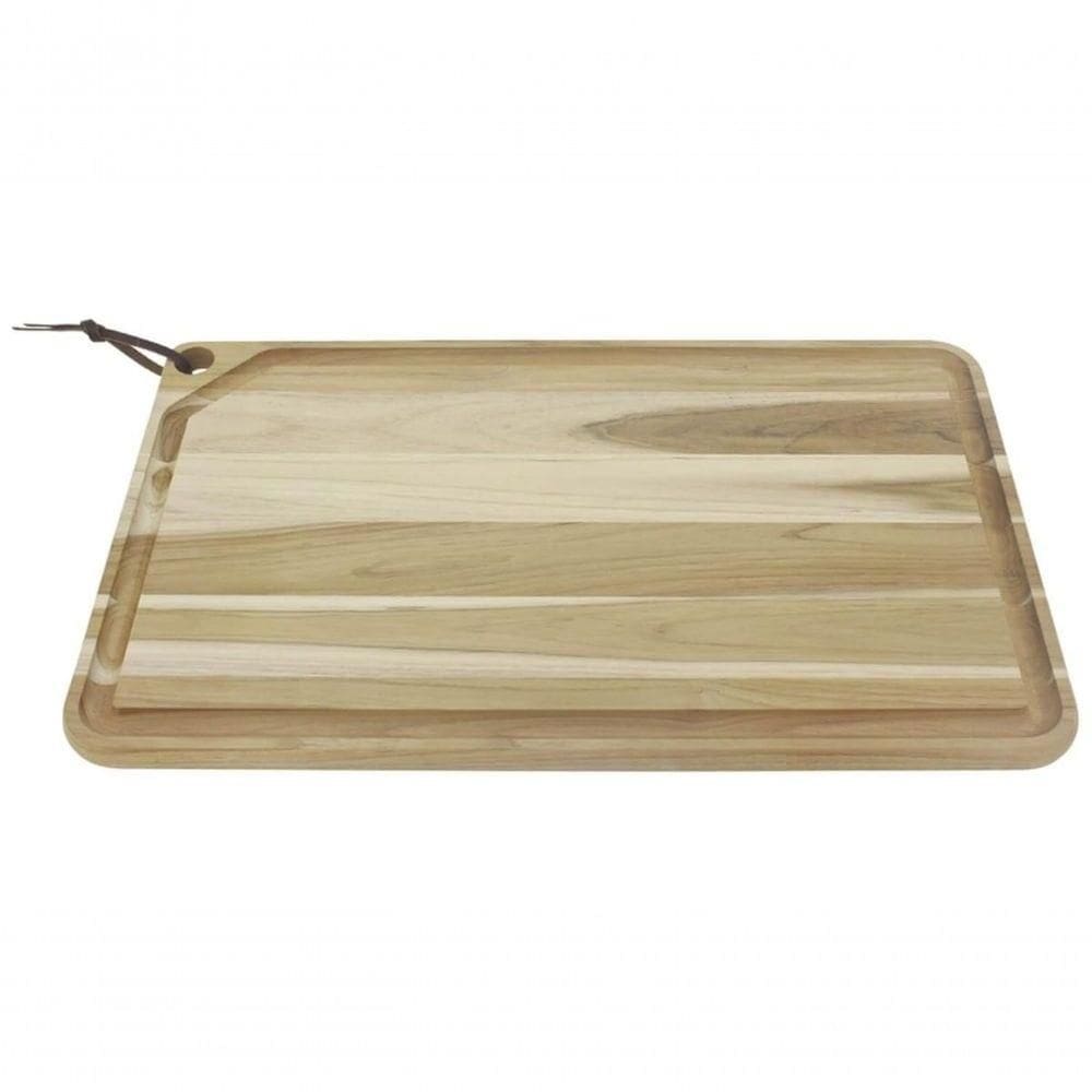 Tábua Para Churrasco Tramontina Em Madeira Teca 60x36cm