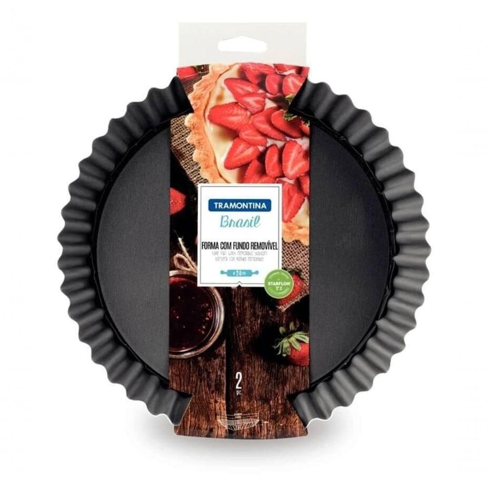 Forma Fundo Removível Tramontina Alumínio 24cm 1,4l Grafite