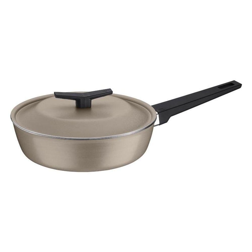 Frigideira Funda Tramontina Spezia Induction Areia Em Alumínio Com Revestimento Em Antiaderente Com Tampa 24 Cm