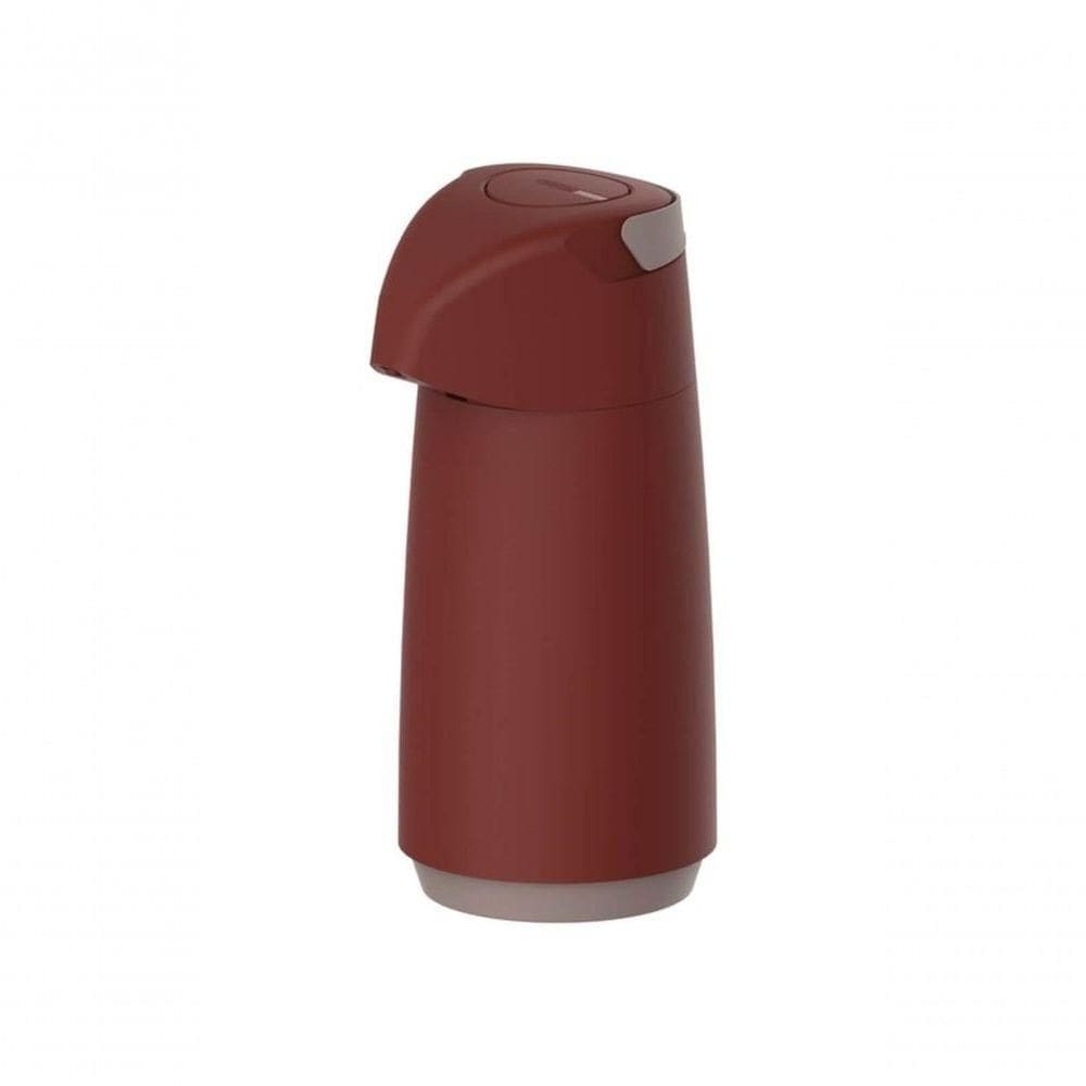 Garrafa Térmica Tramontina Exata Vermelha Com Ampola De Vidro1 Litro