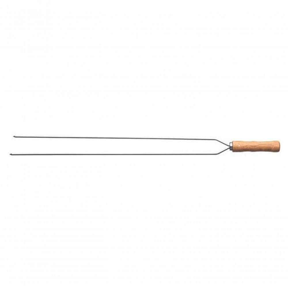 Espeto Duplo Para Churrasco Tramontina Com Lâmina Em Inox E Cabo De Madeira 95cm