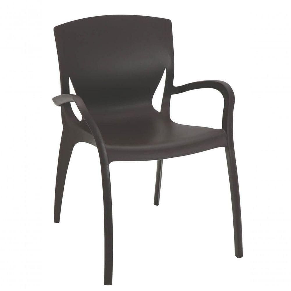 Cadeira Tramontina Clarice Summa Com Braços Marrom