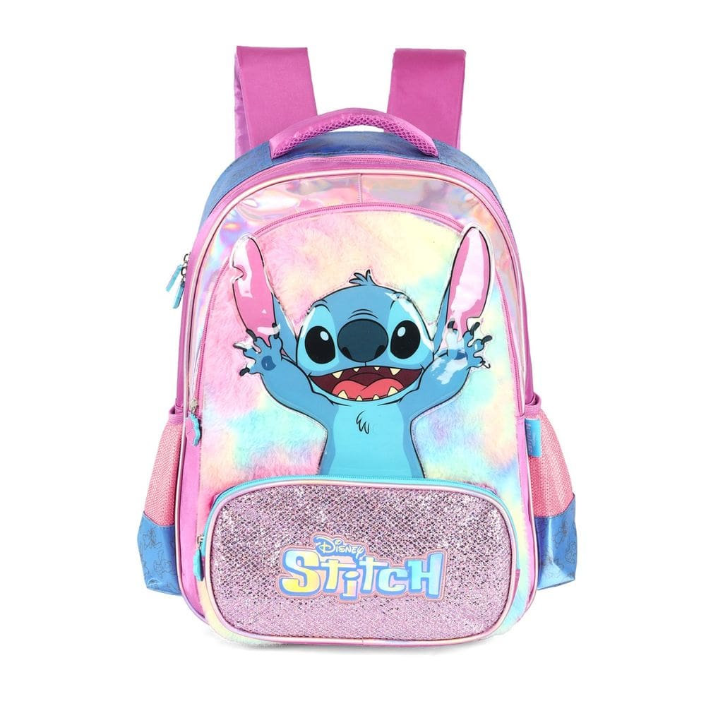 Mochila Costas Stitch Disney Escolar  Meninas Holográfico