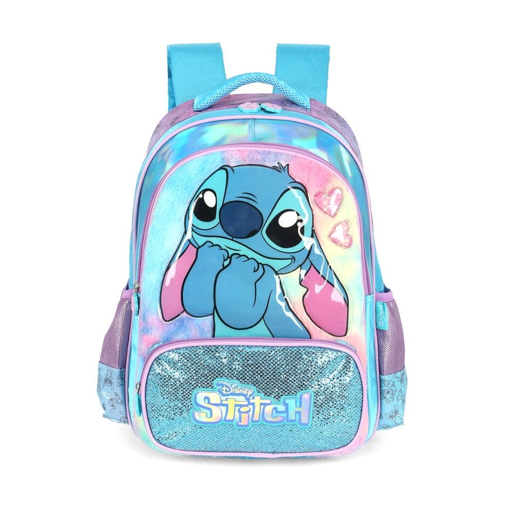 Mochila Costas Stitch Disney Escolar  Meninas Holográfico