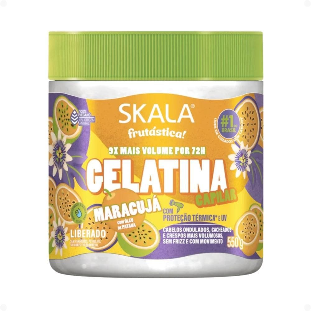 Gelatina Capilar Skala Frutástica! Maracujá Com Proteção Térmica 550g