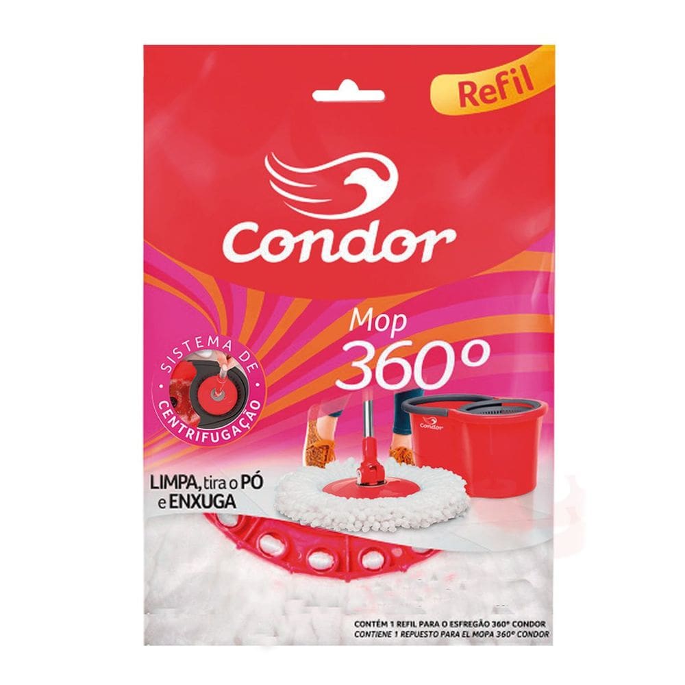 Esfregão 360° Mundo Condor Refil Microfibra Lavável