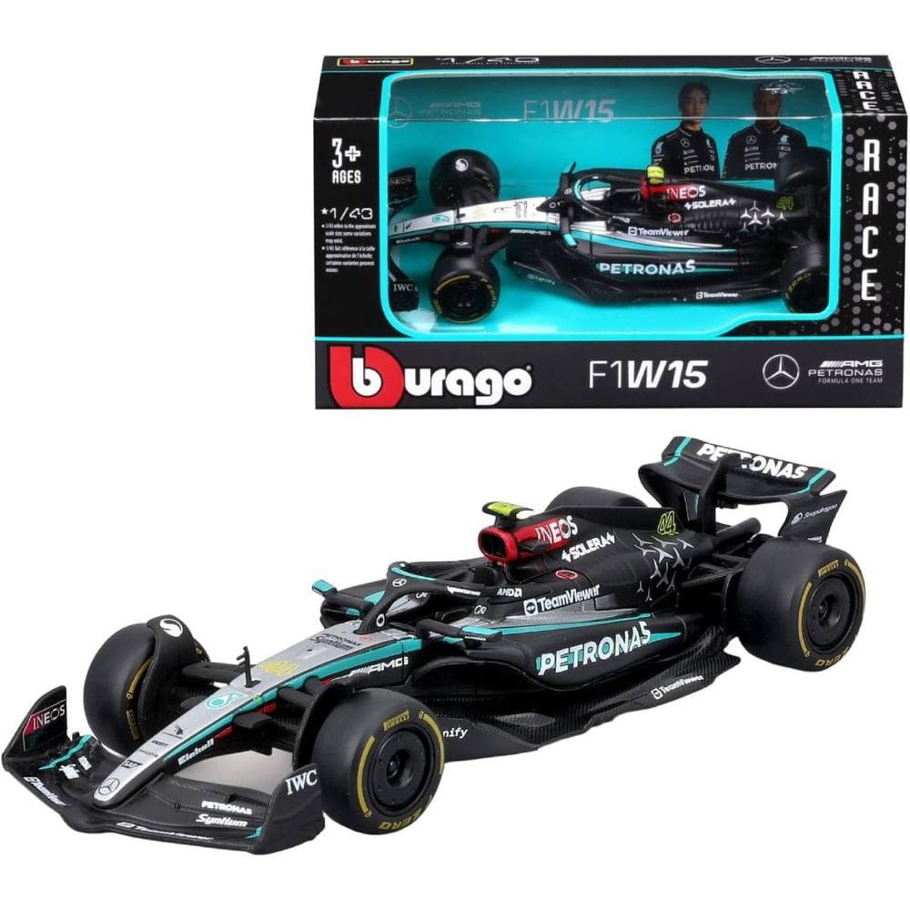 Miniatura Bburago Mercedes-AMG F1 W15 E Race 2024 Lewis Hamilton 44 1/43