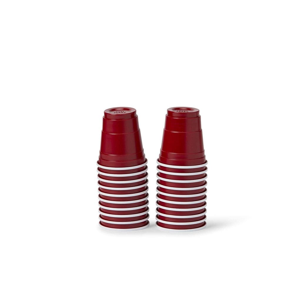 Copos de tiro Just Funky, 45 ml, acrílico, vermelho, plástico, pacote com 20