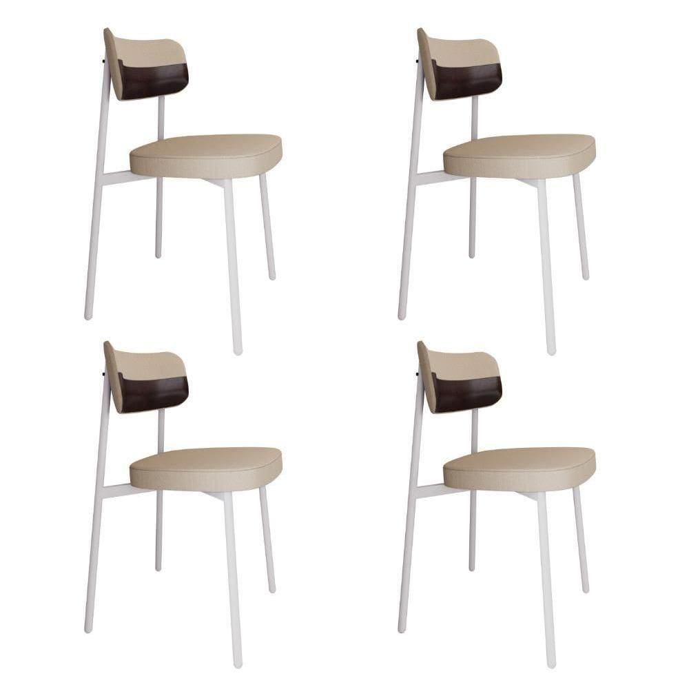 Cadeira Alloa Fixa Com 4 Pés 50 X 44,7 X 83,8 Cm Com 4 Un. Corriente Areia- Courino Café