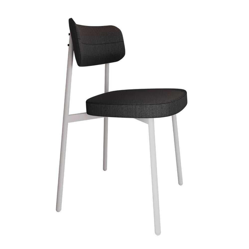 Cadeira Alloa Fixa 4 Pés Brancos Corriente Grafite Branco Epoxi