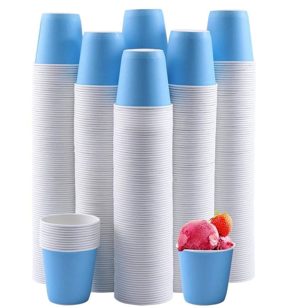 Copos de papel descartáveis Turbo Bee 600 Pack 90mL azul claro