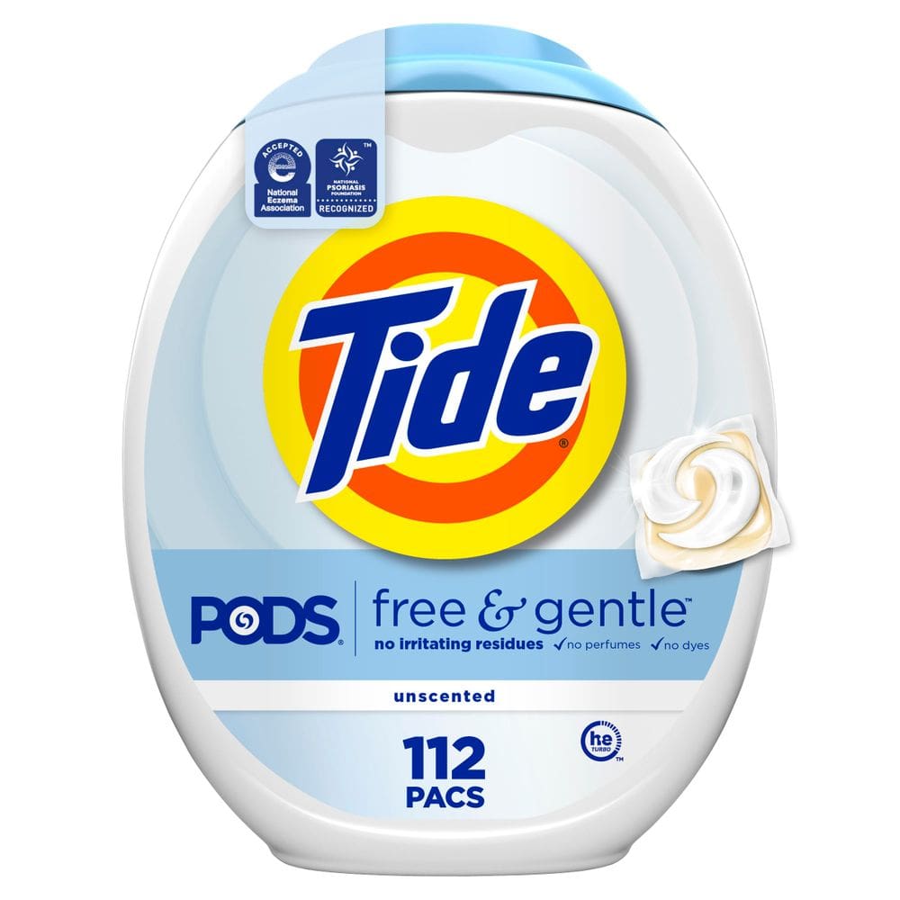 Detergente para roupa Tide PODS Free & Gentle 112 pacotes
