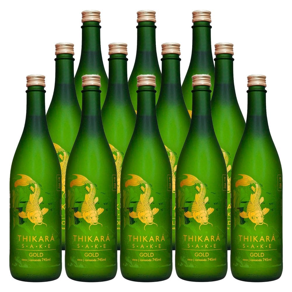Saquê Seco Thikará Sake Gold Garrafa 745ml 12 Unidades