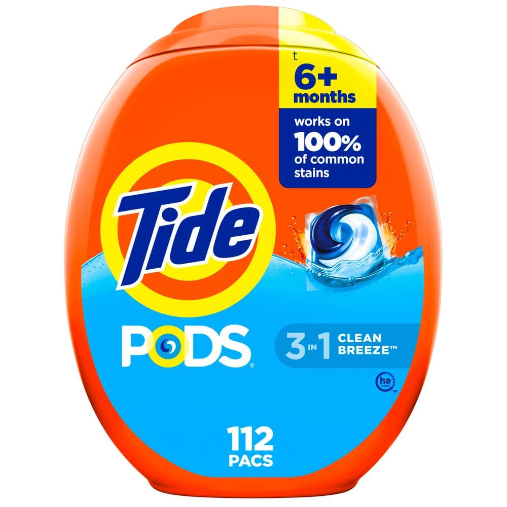 Pacotes de sabão em detergente para a roupa Tide PODS 112 ct Clean Breeze