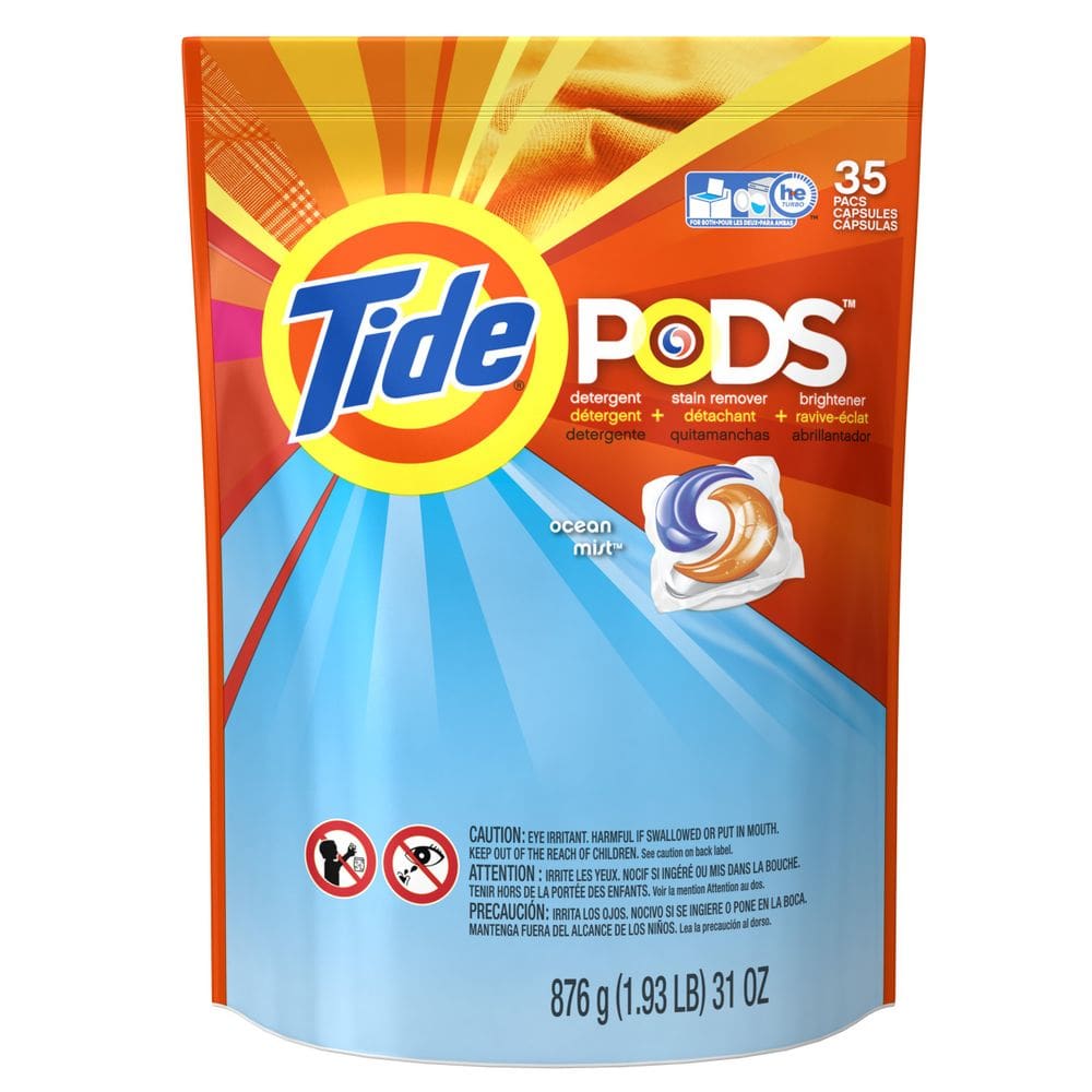 Detergente para roupa Tide PODS Ocean Mist Scent 35 pacotes