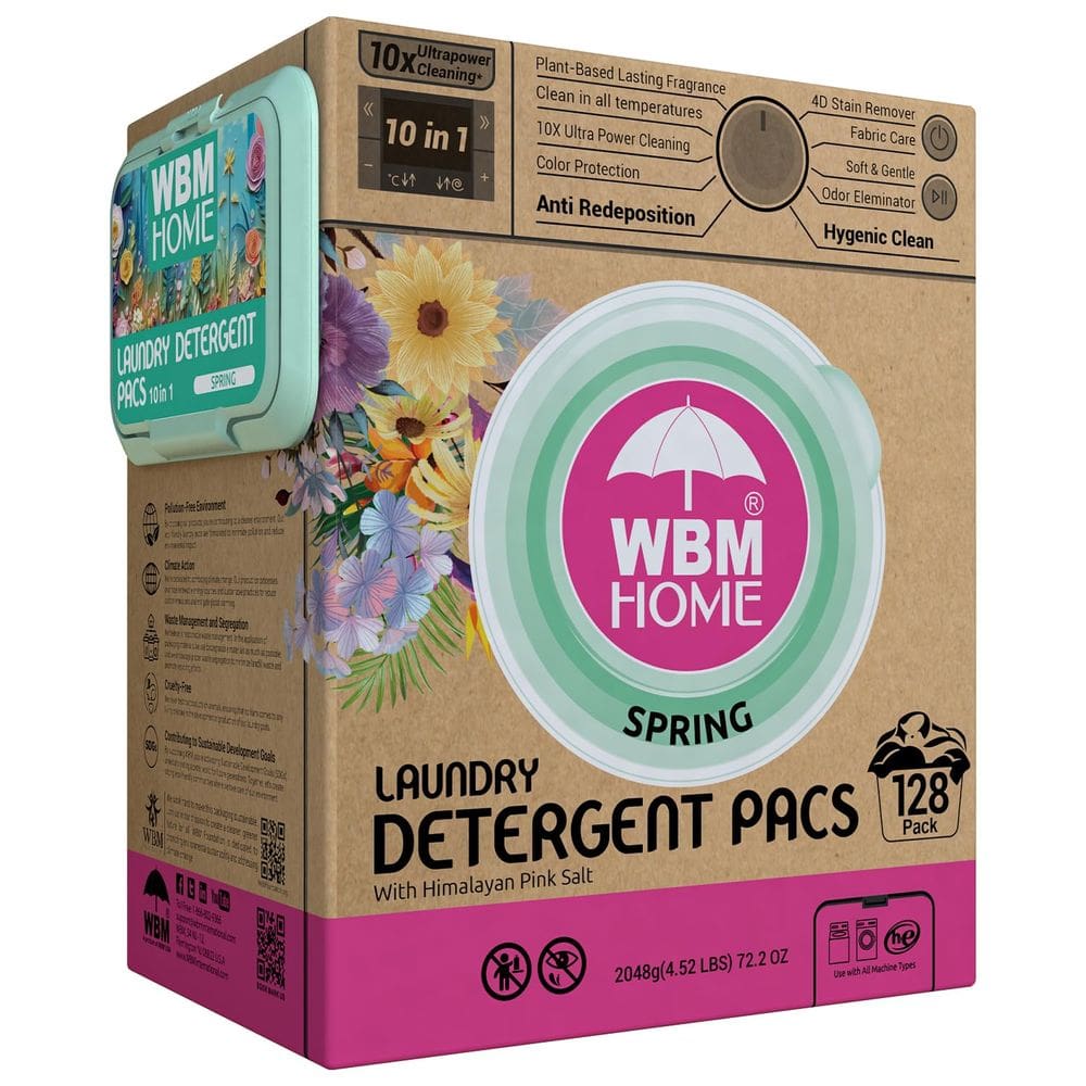 Cápsulas de detergente para roupa WBM Home Spring Fragrance 128 unidades