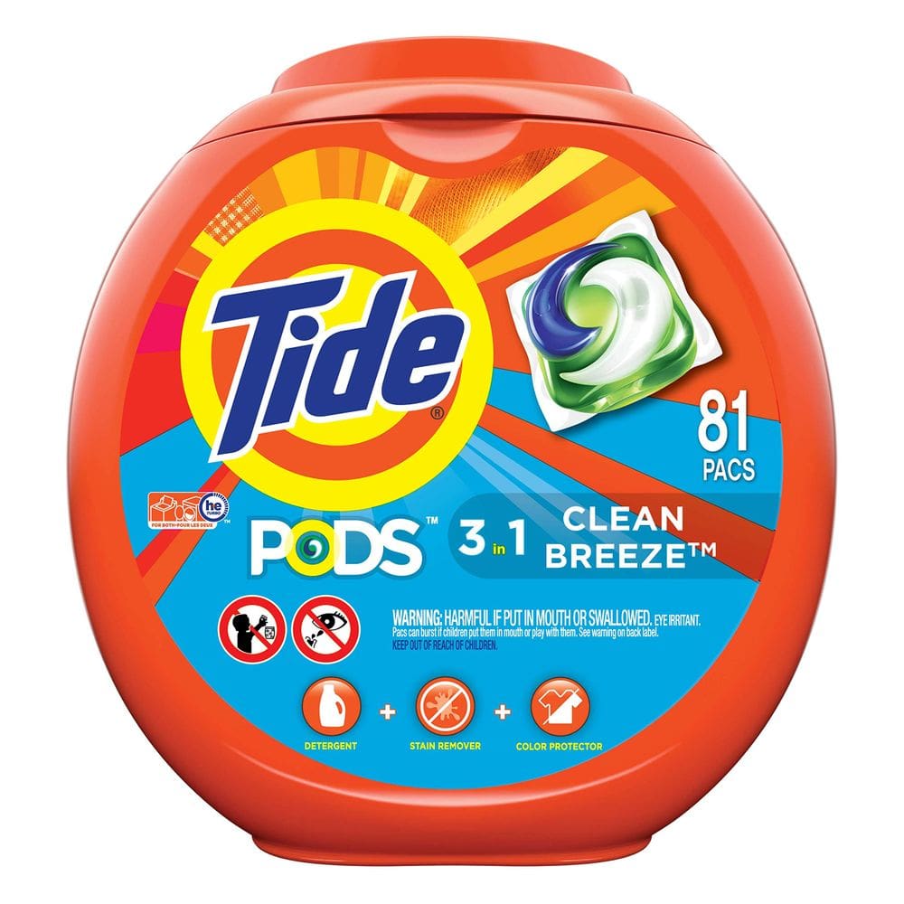 Detergente para roupa Tide PODS Clean Breeze 81 unidades