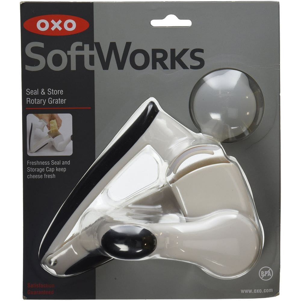 Ralador rotativo OXO Seal & Store em aço inoxidável
