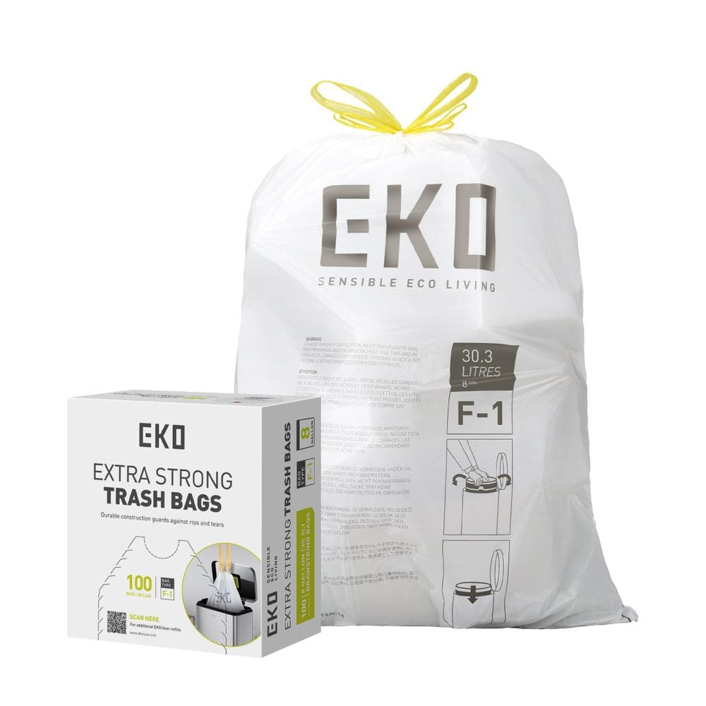 Sacos de lixo EKO Easy-Dispense Roll 100 unidades, extra fortes, 8 galões