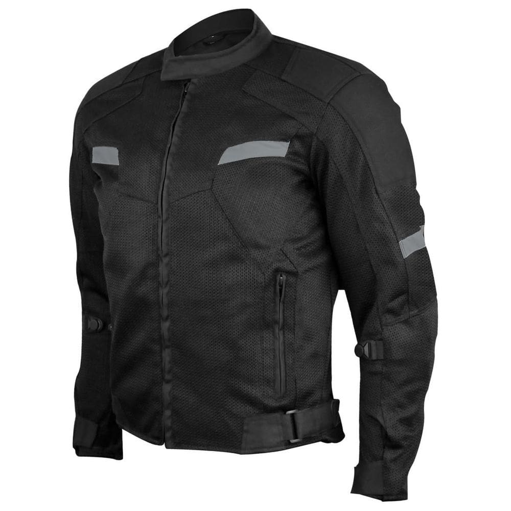 Jaqueta de motocicleta Vance Leather Viper Reflective Mesh Black