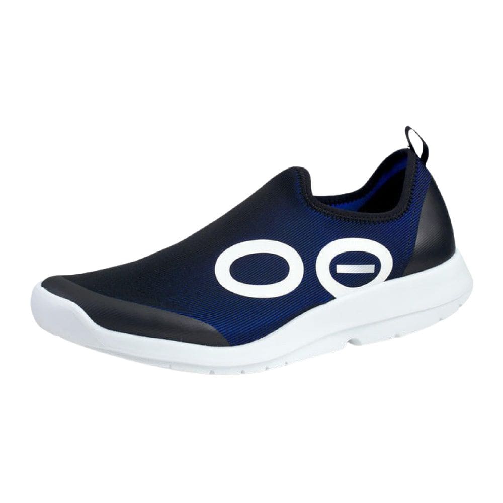 Sapato de recuperação OOFOS OOMG Sport Low White & Navy masculino 10.5