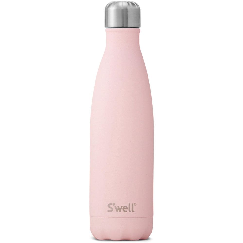 Garrafa de água S`well de aço inoxidável 500 ml de topázio rosa isolada a vácuo