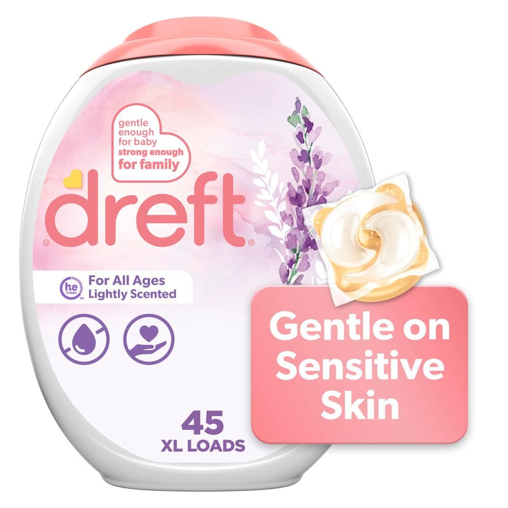 Pacote de detergente para roupa Dreft XL Light Scent Lavender (45 unidades)