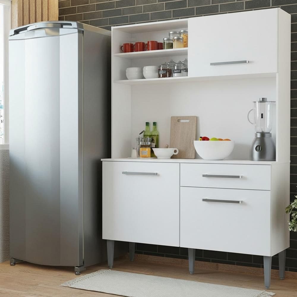 Armário de Cozinha Compacta 120cm Branco Life Madesa