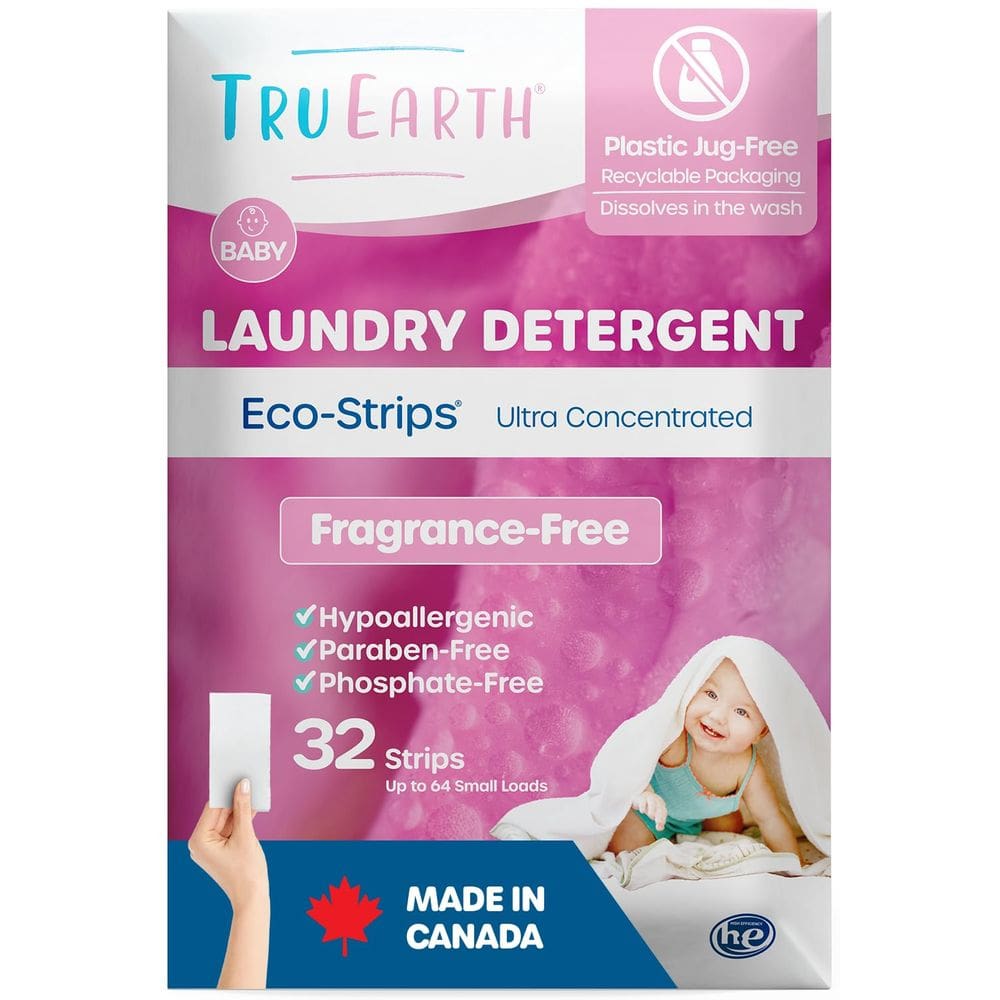 Lençóis de detergente para roupa Tru Earth Hypoallergenic Baby 32Ct