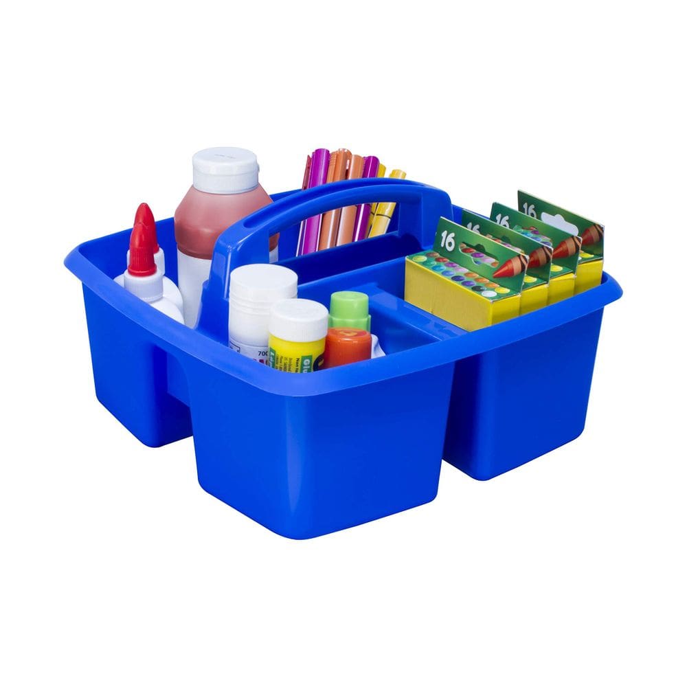 Organizador de sala de aula Storex com 3 compartimentos, pequeno Caddy Blue, pacote com 5