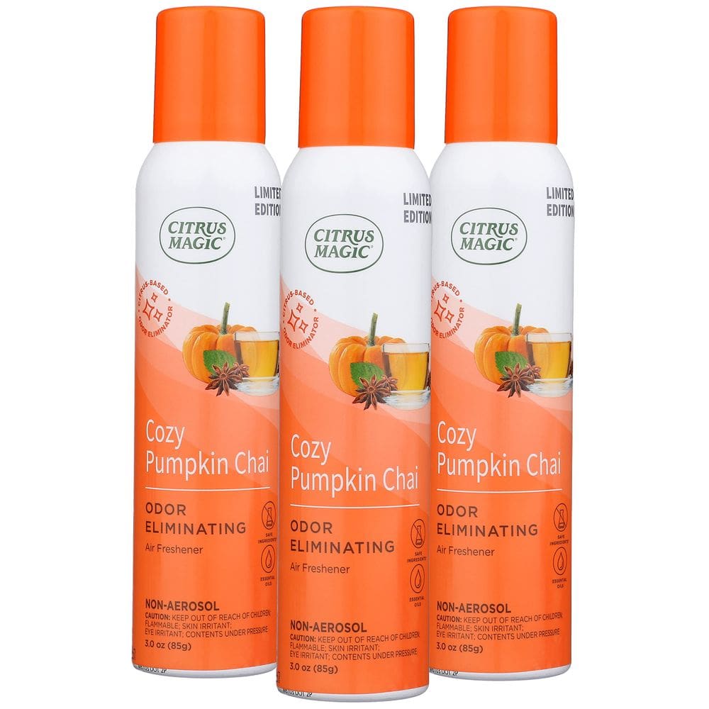 Spray purificador de ar Citrus Magic Cozy Pumpkin Chai 90mL x3