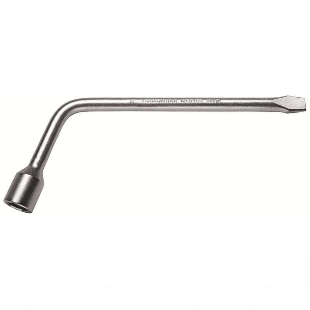 Chave De Roda Tipo L 24mm Tramontina Master Corpo Forjado Em Aço Cromado