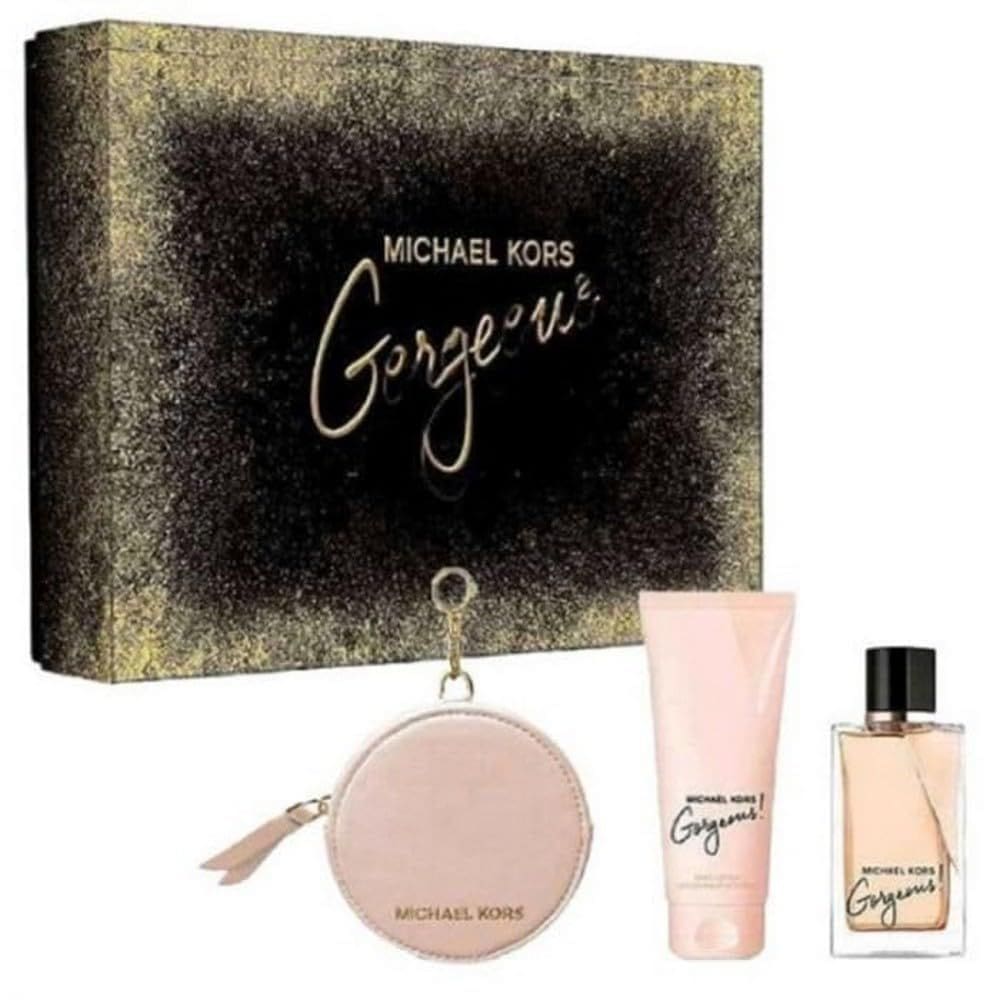 Perfume Michael Kors Gorgeous para mulheres, 100 ml, conjunto de presente de 3 peças