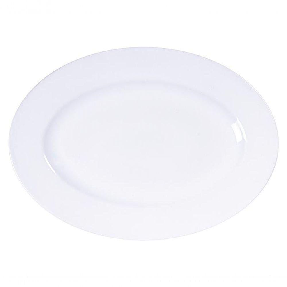 Travessa Oval Tramontina Maria Augusta Em Porcelana Branca 40x29cm