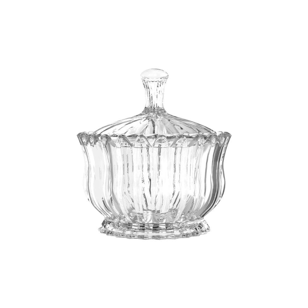 Mini Potiche Bomboniere de Vidro Brasilia 240ml p/ Decoração e Armazenamento