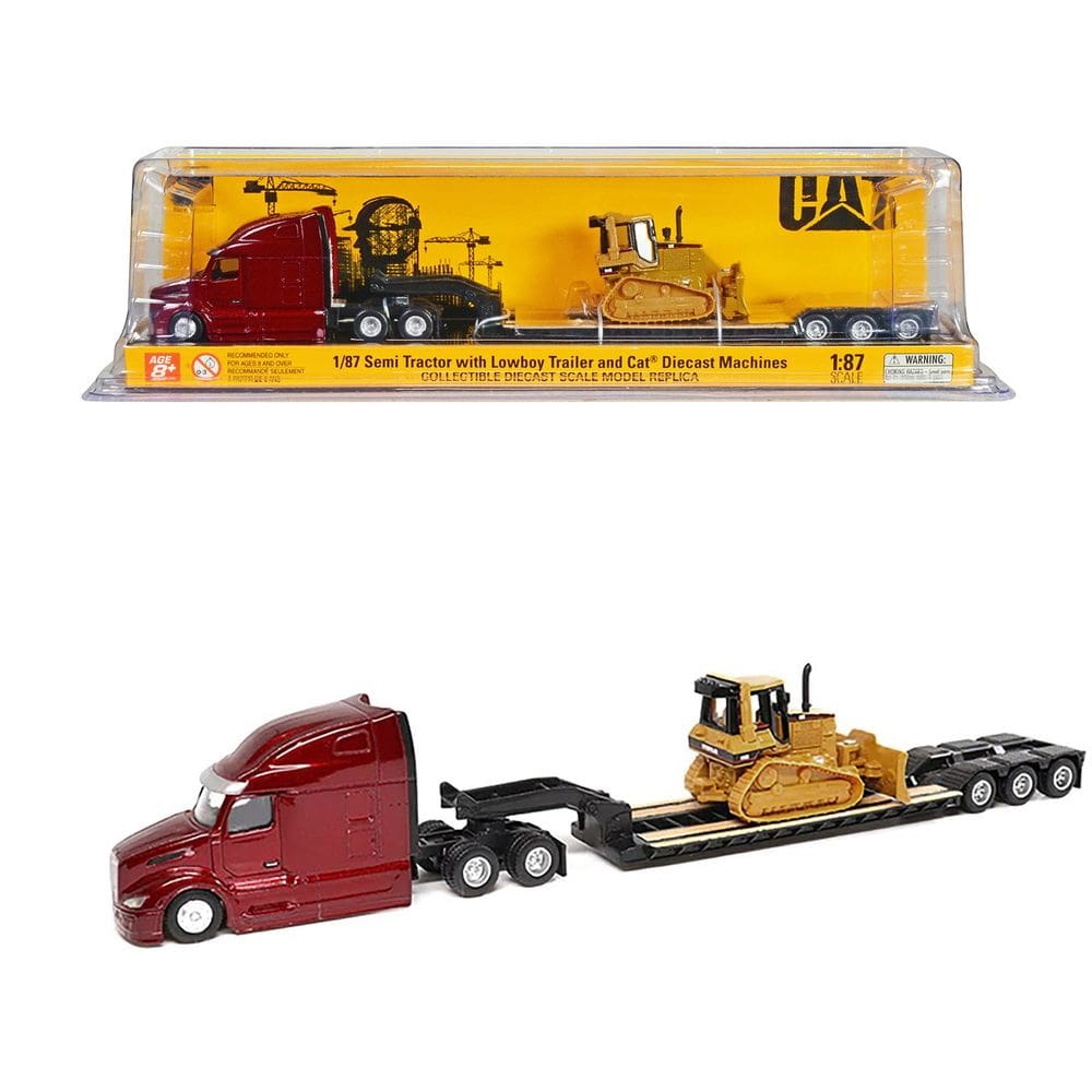 Caminhão Peterbilt 579 Reboque E Trator De Esteira 1/87