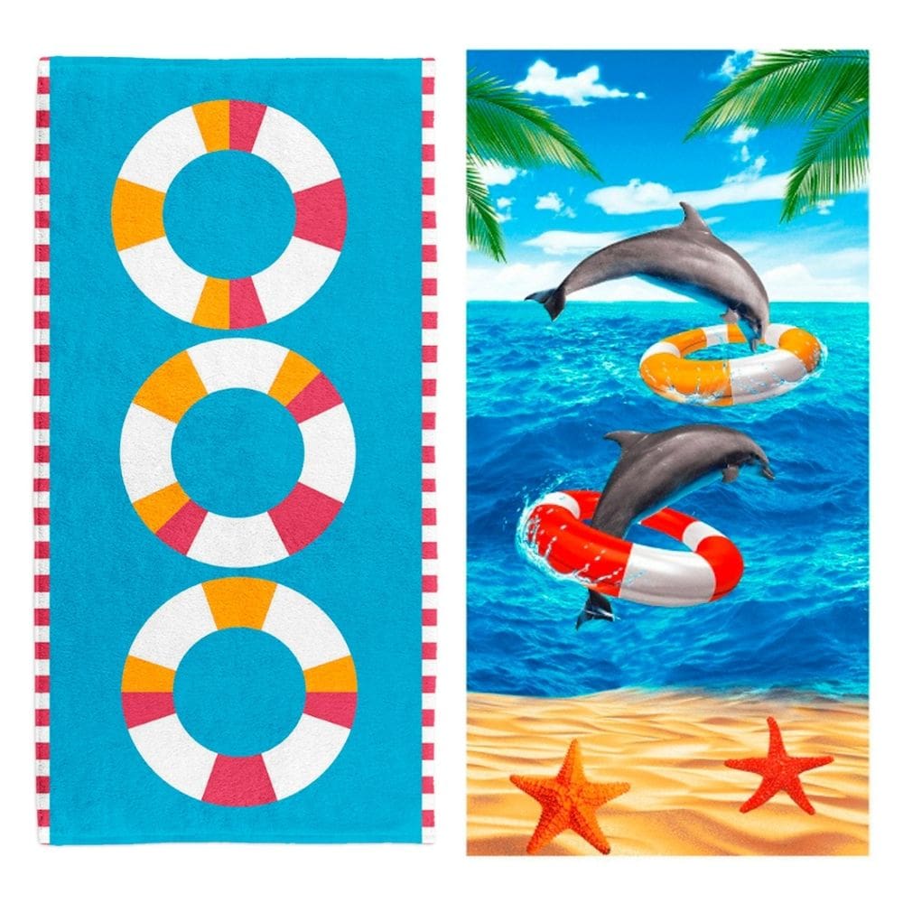 Kit 2 Toalhas Praia Piscina Clube Microfibra 140x70cm M.04