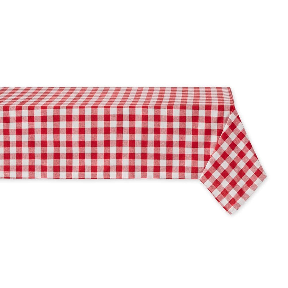 Toalha de mesa DII quadriculada 100% algodão 132x132cm vermelha
